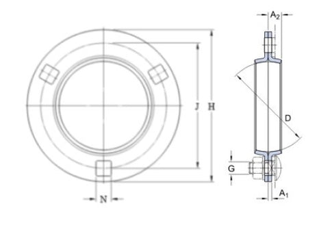SKF PF 47 okrúhle plechové ložiskové teleso