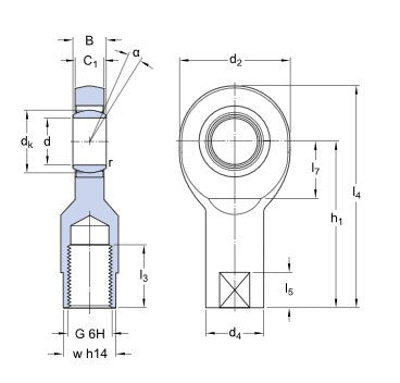 SKF SI 6 E kĺbová hlavica
