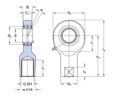 SKF SI 30 ES-2RS kĺbová hlava