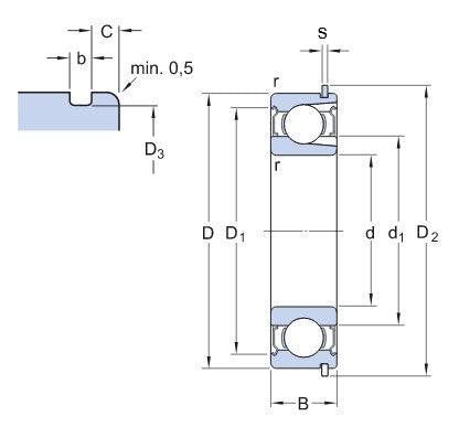 SKF 207-2ZNR guľôčkové ložisko