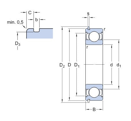 SKF 6002-2ZNR valčekové ložisko