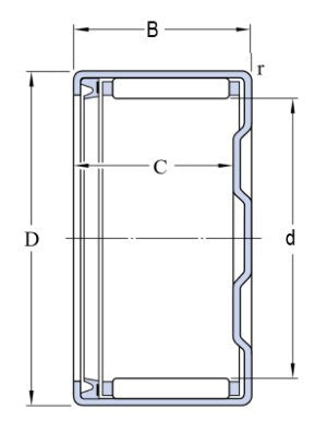 SKF BK 2518 RS jehlové ložisko