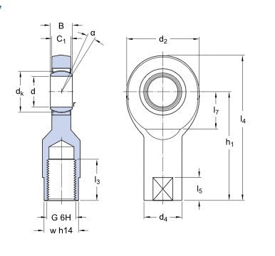 SKF SI 15 C kĺbová hlavica