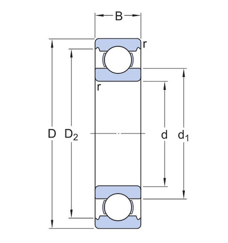 SKF W 6201 nerezové guľôčkové ložisko