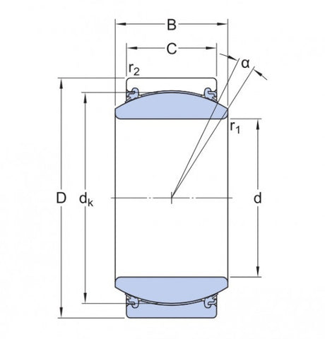 SKF GE 70 TXE-2LS (GE 70-UK-2TS) bezúdržbové kĺbové ložisko ,oceľ/PTFE