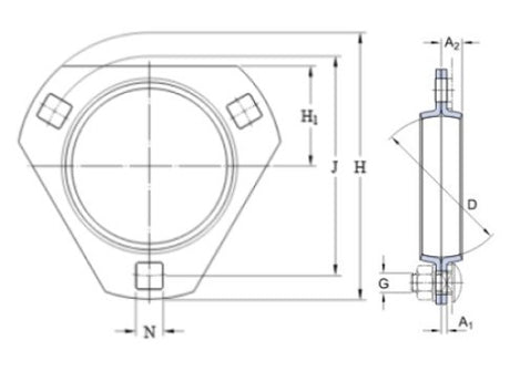 SKF PFD 52 trojuholníkové plechové ložiskové teleso