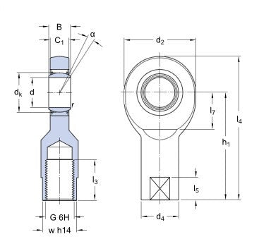 SKF SIL 35 TXE-2LS kĺbová hlavica
