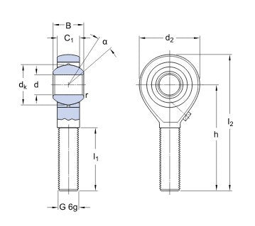 SKF SAKAC 6 M kĺbová hlavica
