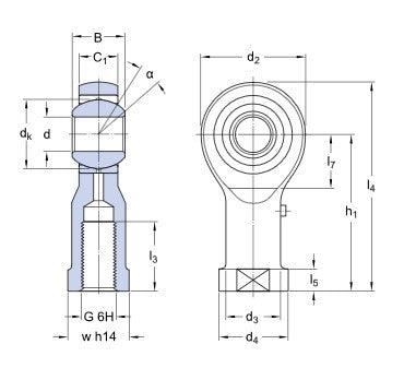 SKF SIKAC 16 M/VZ019 kĺbová hlavica