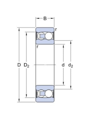 SKF 2204 E-2RS1TN9 naklápacie guľkové ložisko