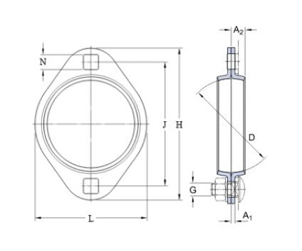 SKF PFT 62 oválne plechové ložiskové telo