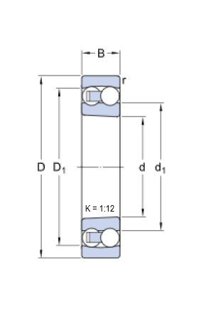 SKF 1307 EKTN9 naklápacie guľôčkové ložisko