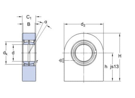 SKF SCF 70 ES kĺbová hlavica