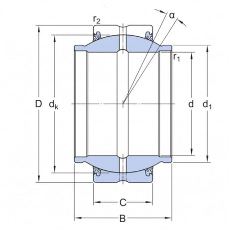 SKF GEM 45 ES-2RS (GE 45-HO-2RS) kĺbové ložisko oceľ/oceľ