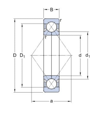 SKF QJ 307 MA štyrbodové ložisko