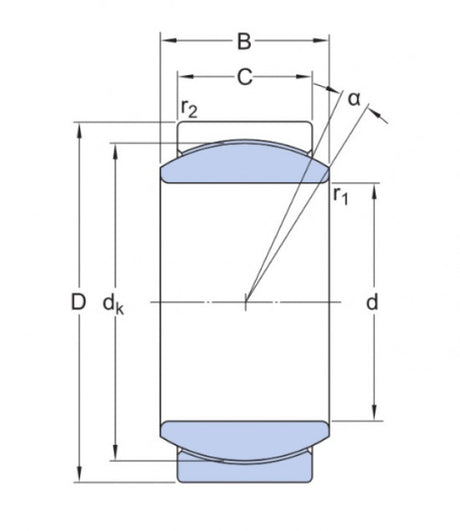 SKF GE 8 C (GE 8 UK) bezúdržbové kĺbové ložisko, oceľ/PTFE