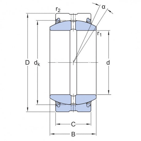 SKF GE 15 ES-2RS kĺbové ložisko oceľ/oceľ