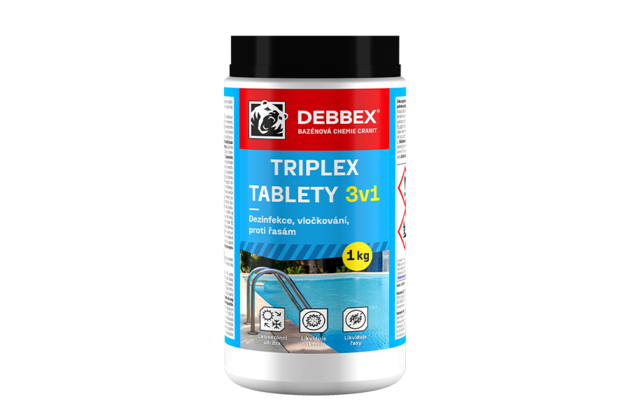 Cranit Triplex tablety - dezinfekcia, proti riasam, vločkovanie 1 kg dóza modrastá