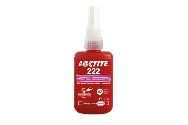 Loctite 222 - 50 ml, nízkopevnostný zaisťovač závitov 